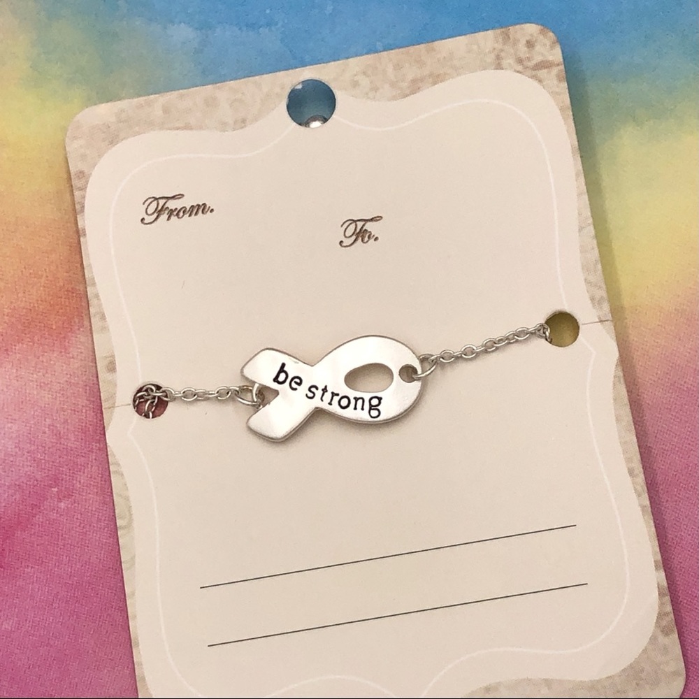 🍀 BE STRONG Any Cancer Ribbon Bracelet